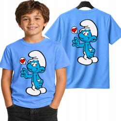 StukanDesign Gyerek Póló Unisex Kék Hupikék Törpikék The Smurfs Szív [M] 140cm