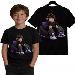 StukanDesign Gyerek Póló Unisex Fekete Játék Roblox Gamer Konzol [s] 128cm