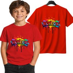 StukanDesign Gyerek Póló Unisex Piros Játék Roblox Logo Grafitti [XL] 164cm