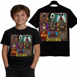 StukanDesign Gyerek Póló Unisex Fekete Játék Roblox Doors Szörnyek [L] 152 cm
