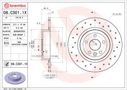  BREMBO féktárcsa 08. C301.1X