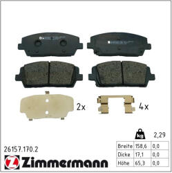  ZIMMERMANN fékbetétkészlet, tárcsafék 26157.170. 2