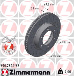  ZIMMERMANN féktárcsa 590.2847. 52