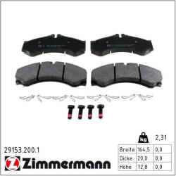  ZIMMERMANN fékbetétkészlet, tárcsafék 29153.200. 1
