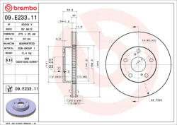  BREMBO féktárcsa 09. E233.11 - startauto