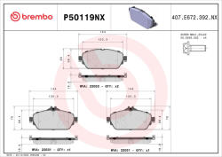  BREMBO fékbetétkészlet, tárcsafék P50119NX