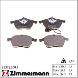  ZIMMERMANN fékbetétkészlet, tárcsafék 23392.200. 1