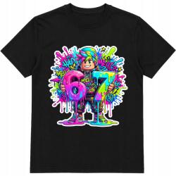 StukanDesign Gyerek Póló Fekete 67 Mem Six Seven Trend [XL] 164cm
