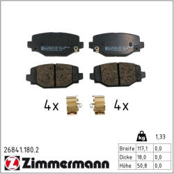  ZIMMERMANN fékbetétkészlet, tárcsafék 26841.180. 2