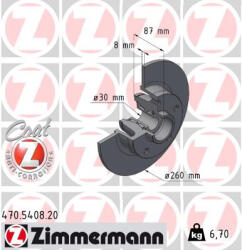  ZIMMERMANN féktárcsa 470.5408. 20