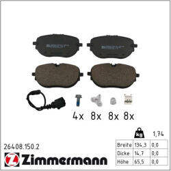  ZIMMERMANN fékbetétkészlet, tárcsafék 26408.150. 2