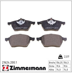  ZIMMERMANN fékbetétkészlet, tárcsafék 21624.200. 1