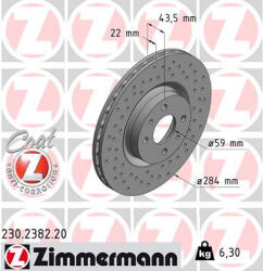 ZIMMERMANN féktárcsa 230.2382. 20