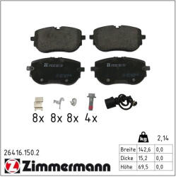  ZIMMERMANN fékbetétkészlet, tárcsafék 26416.150. 2