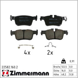  ZIMMERMANN fékbetétkészlet, tárcsafék 22582.160. 2