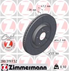  ZIMMERMANN féktárcsa 280.3197. 52