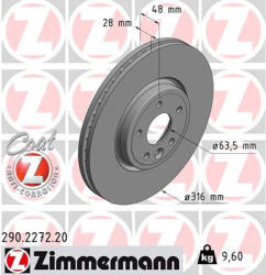  ZIMMERMANN féktárcsa 290.2272. 20