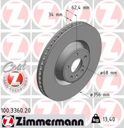  ZIMMERMANN féktárcsa 100.3360. 20