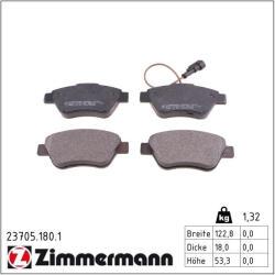  ZIMMERMANN fékbetétkészlet, tárcsafék 23705.180. 1