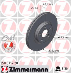  ZIMMERMANN féktárcsa 250.5714. 20
