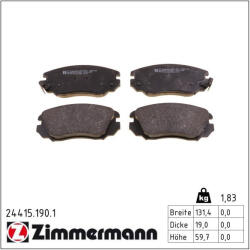  ZIMMERMANN fékbetétkészlet, tárcsafék 24415.190. 1