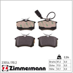  ZIMMERMANN fékbetétkészlet, tárcsafék 23554.170. 2