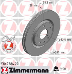  ZIMMERMANN féktárcsa 230.2384. 20