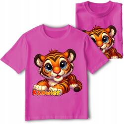 StukanDesign Gyerek Póló Rózsaszín Tigris Állatkák Név [xs] 116cm