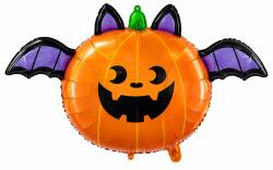  Léggömb Sütőtök Denevér Halloween Fólia Nagy 80x50 cm Dekoráció
