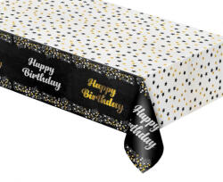 Boldog Születésnapot Fekete Happy Birthday B&C Black fólia asztalterítő 137x183 cm