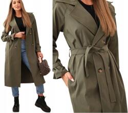  Olasz Stílusú Hosszú Trench Kabát Övvel, Galléros Árkátkabát, Parka XL/2XL