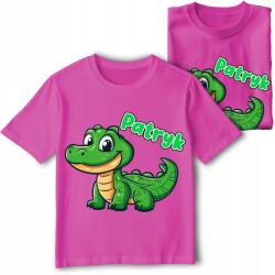 StukanDesign Gyerek Póló Rózsaszín Krokodil Állatkák Név [M] 140 cm