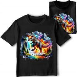 StukanDesign Gyerek Póló Fekete Dino T-rex Sziget Ajándék [xs]