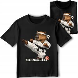 StukanDesign Gyerek Póló Fekete Kapibara Capibara Karate Chill-kwon-do [2XS]