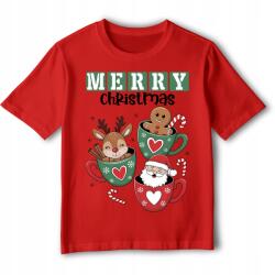 StukanDesign Gyerek Póló Merry Christmass Mézeskalács Rénszarvas Édes [2XS] 104CM