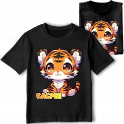 StukanDesign Gyerek Póló Fekete Állatos Aranyos Tigris Név [2XS] 104cm