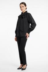 Pantaloni Chic Cămașă Negru Elegantă cu Fundă Bumbac - Bust 115 cm | PantaloniChic