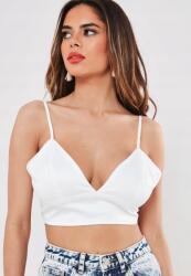 Missguided Fehér Crop Top Vállpánt 9LZ B20__XL