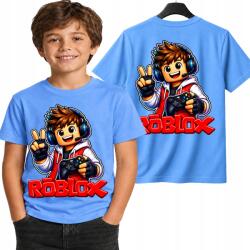 StukanDesign Gyerek Póló Unisex Kék Játék Roblox Logo Gamer Játékos [L] 152 cm