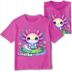 StukanDesign Gyerek Póló Rózsaszín Axolotl Állatkák Név [xs] 116cm