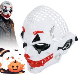  Bohóc maszk Halloween légáteresztő piros-fehér-fekete képekhez (Maska klauna Plastik)