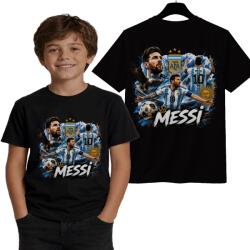 StukanDesign Gyerek Póló Unisex Fekete Argentína Lionel Messi [2XS] 104cm