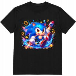 StukanDesign Gyerek Póló Fekete Sonic Figura A Varázslatos Világban [L] 152 cm