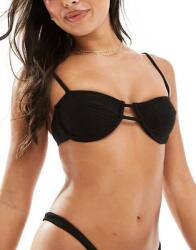Miss Selfridge Fekete Bikini Felső Textúra Merevítő 0NI WS1_M
