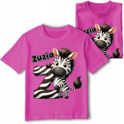 StukanDesign Gyerek Póló Rózsaszín Zebra Állatkák Név [M] 140 cm