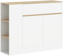 HOMCOM Tálalószekrény, nagy rekesszel, 3 polccal, fiókkal, 106 x 30 x 81, 2 cm, fehér (835-897V91WT)