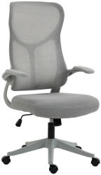 HomCom ergonomikus hálós forgószék magas háttámlával, szürke (925-027V00GY)