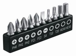 Bosch Bit készlet 10 db-os BOSCH IXO (PH0, PH1, PH2, PZ1, PZ2, T10, T20, HEX 4, HEX5, S4) (BIT-10-G)