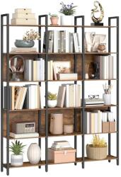 VASAGLE Biblioteca modulara, VASAGLE, 128 x 187 x 24 cm, negru/lemn (LLS151K01) Raft