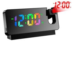 TOO DCP-555-B-RGB RGB kijelzővel, hőmérséklet kijelzéssel, ébresztő funkcióval fekete projektoros digitális óra